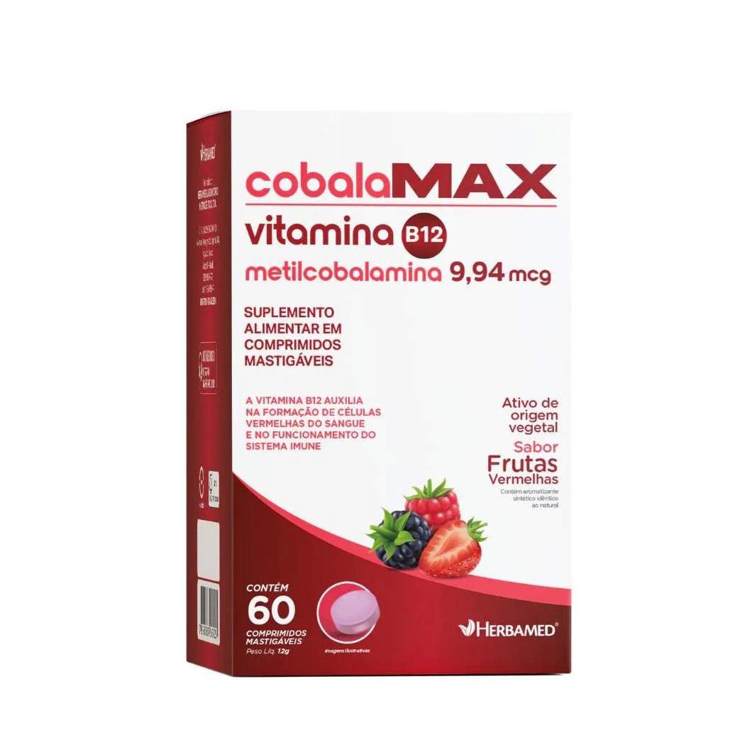 Vitamina B12 Metilcobalamina 60 Comp. Mastigável - Herbamed