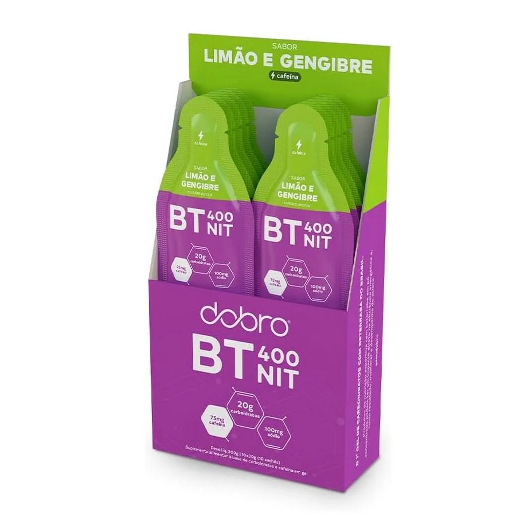BT NITRATO GEL DOBRO LIMAO E GENGIBRE COM CAFEINA (10 SACHêS) - DOBRO