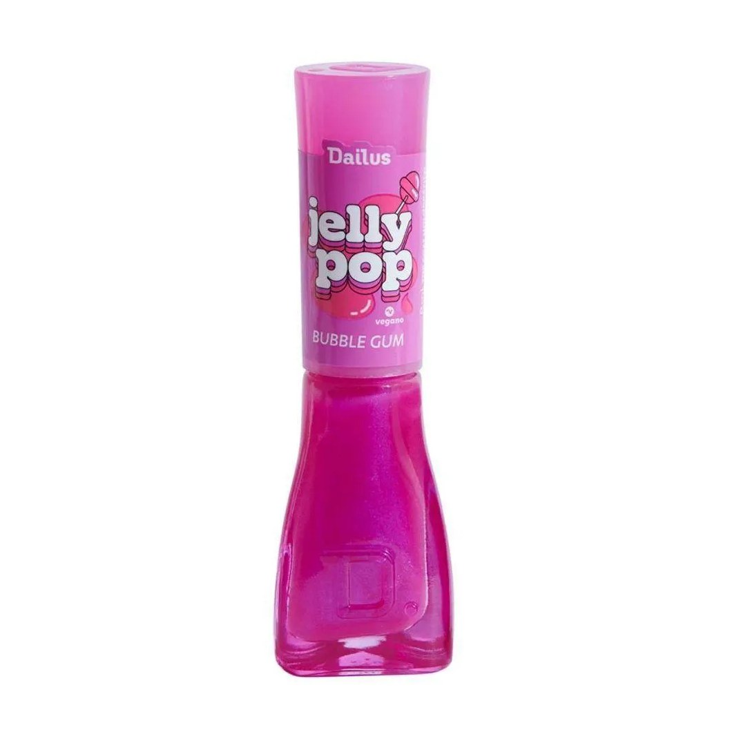 Esmalte Jelly Pop Bubble Gum 9ml Dailus Roxo Translúcido com Efeito Holográfico