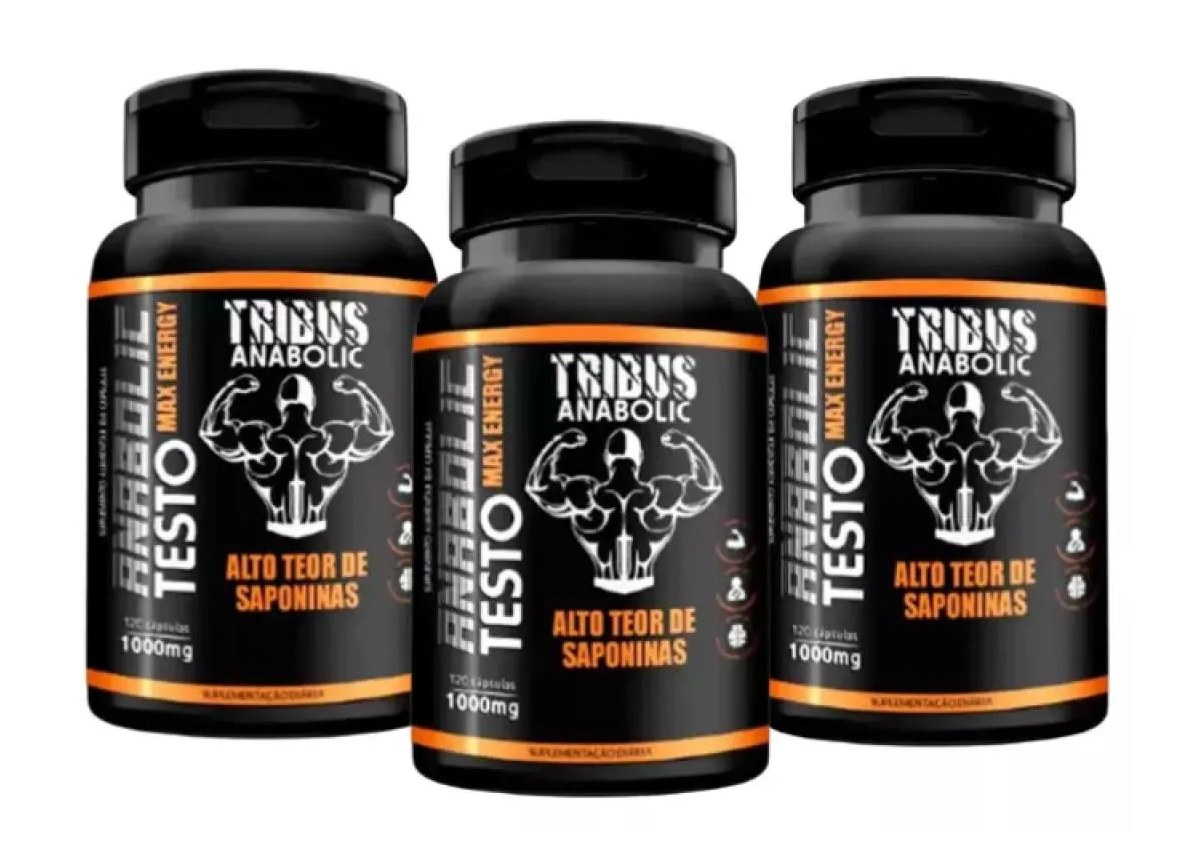 KIT 3 TRIBUS ANABOLIC 120 CAPS 1000MG ALTO TEOR SAPONINAS
