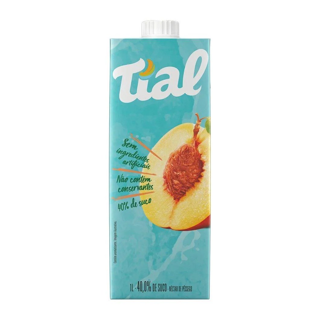Suco Tial Néctar Pêssego 1 Litro - Embalagem com 12 unidades