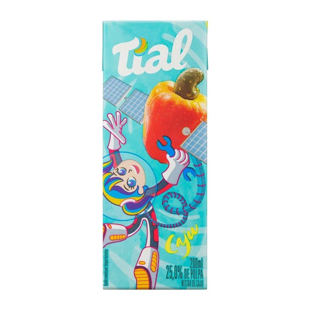 Suco Tial Kids Néctar Caju 200ml - Embalagem com 24 unidades