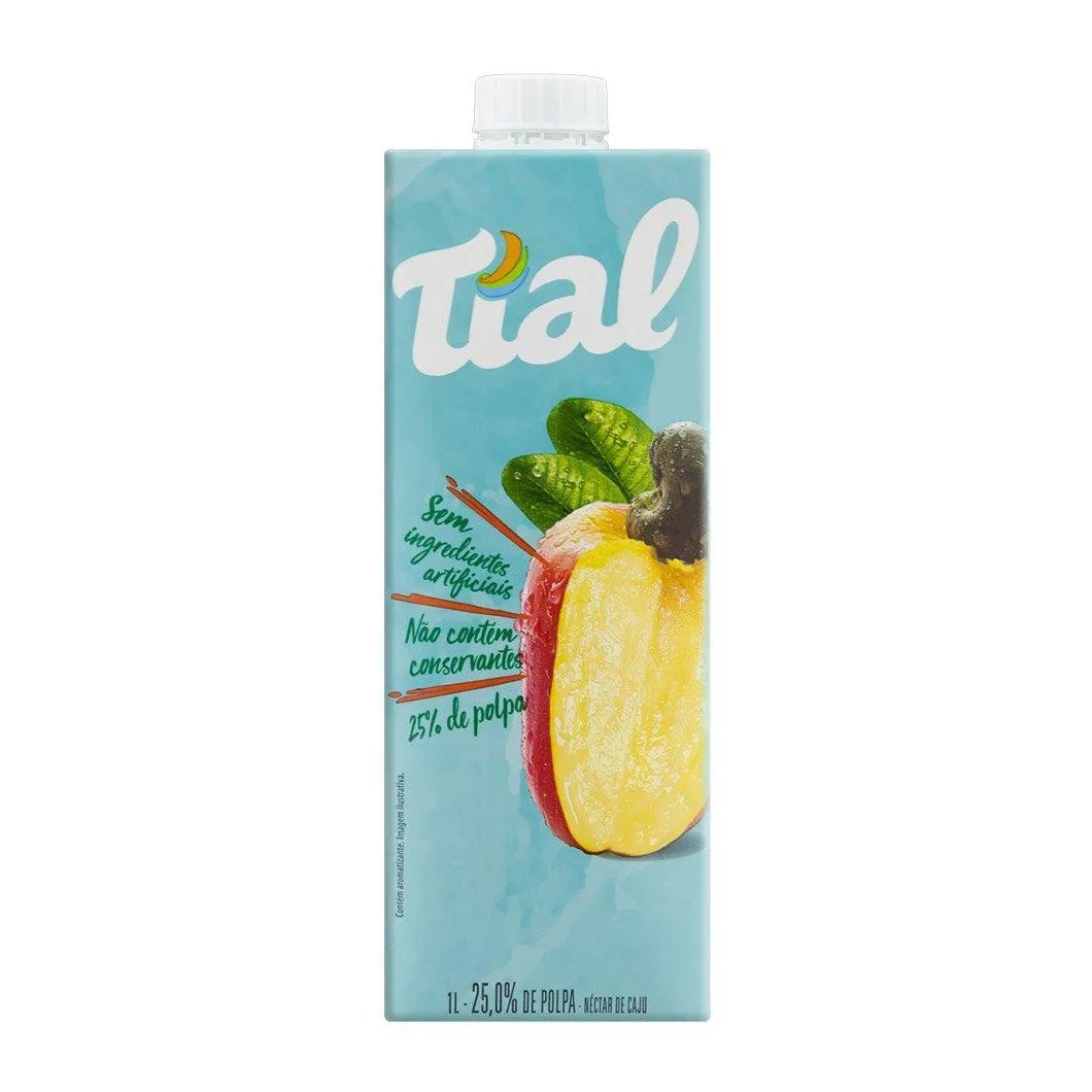 Suco Tial Nectar Caju 1l - Embalagem com 12 unidades
