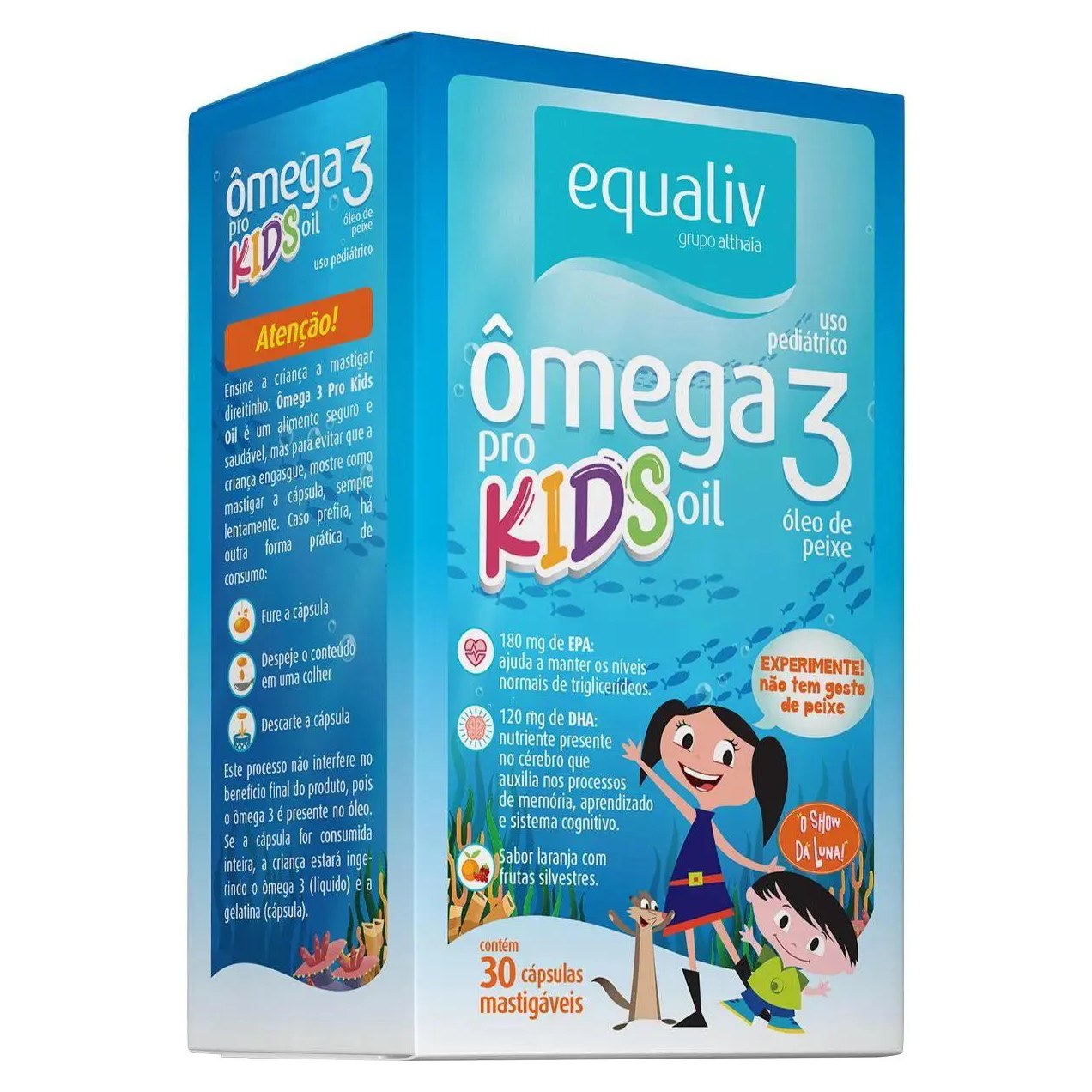 SUPLEMENTO EQUALIV ÔMEGA 3 KIDS SABOR LARANJA 30CPS