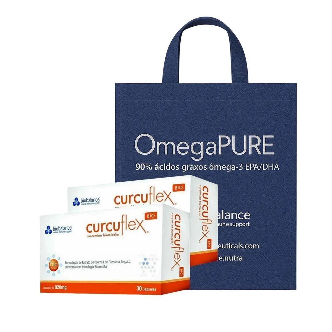 Kit 2 Curcuflex 30 cápsulas 920mg + Sacola Tnt Biobalance