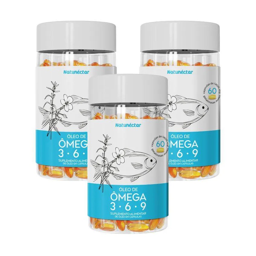 KIT ÓLEO DE ÔMEGA 3-6-9 NATUNECTAR - 3 UNID (180 CáPSULAS)