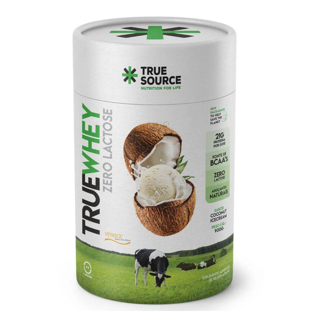 TRUE WHEY CONCENTRADO SEM LACTOSE COCONUT 900G - TRUE SOURCE