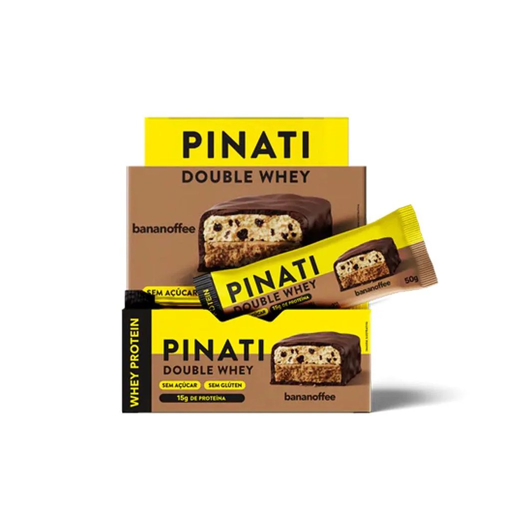 Double Whey - Sabor Bananoffe 50G - 12 unidades - Pinati