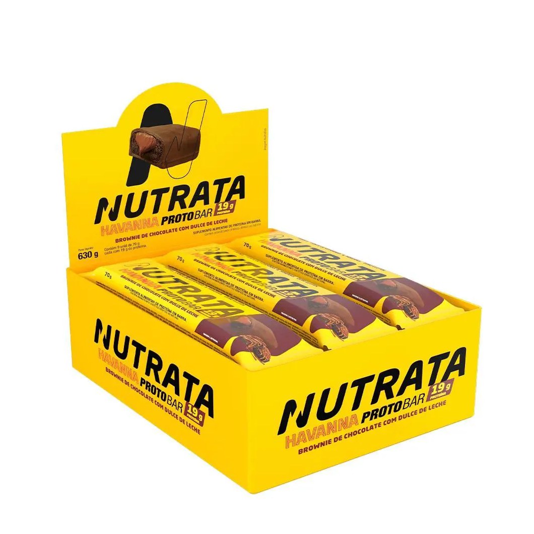 Proto Bar - Sabor Brownie Havanna - 9 unidades de 70g - Nutrata