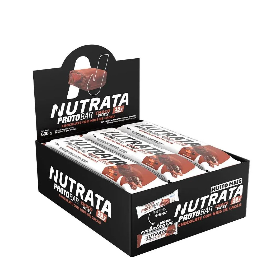 Proto Bar - Sabor Choco Whey - 9 unidades de 70g - Nutrata