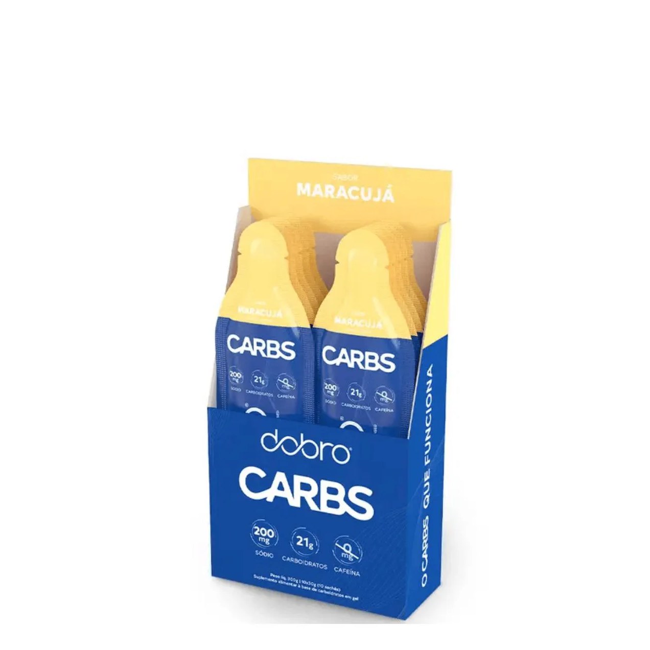 Carbs Gel sem Cafeína 10 Sachê 30G Dobro Maracujá