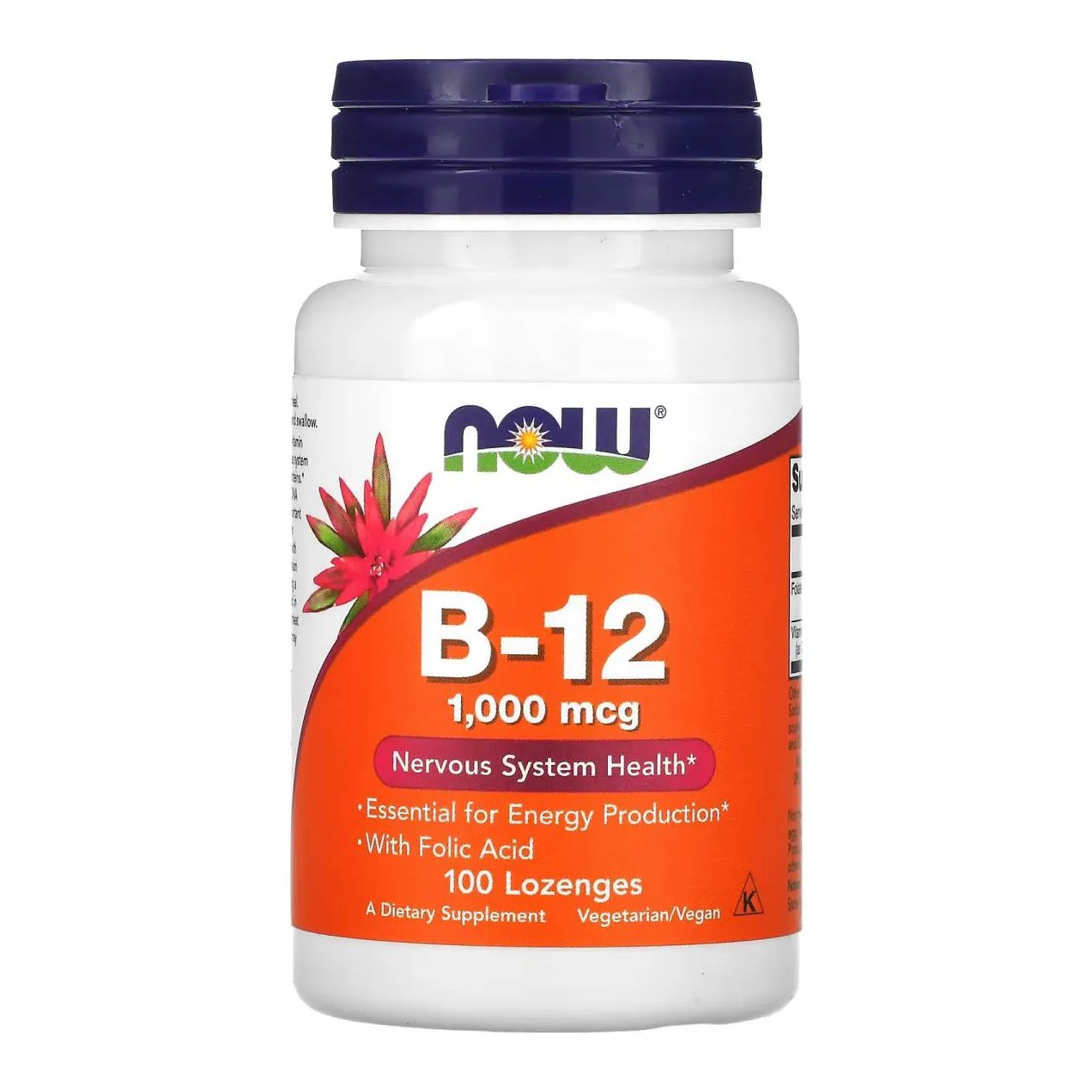 Vitamina B12 1000mcg 100 Pastilhas Sublingual - Now Importado e Original