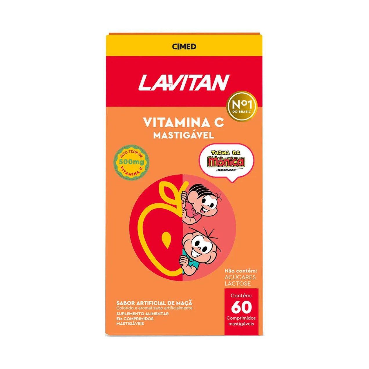 Vitamina C Mastigável Lavitan Maçã 60 Comprimidos
