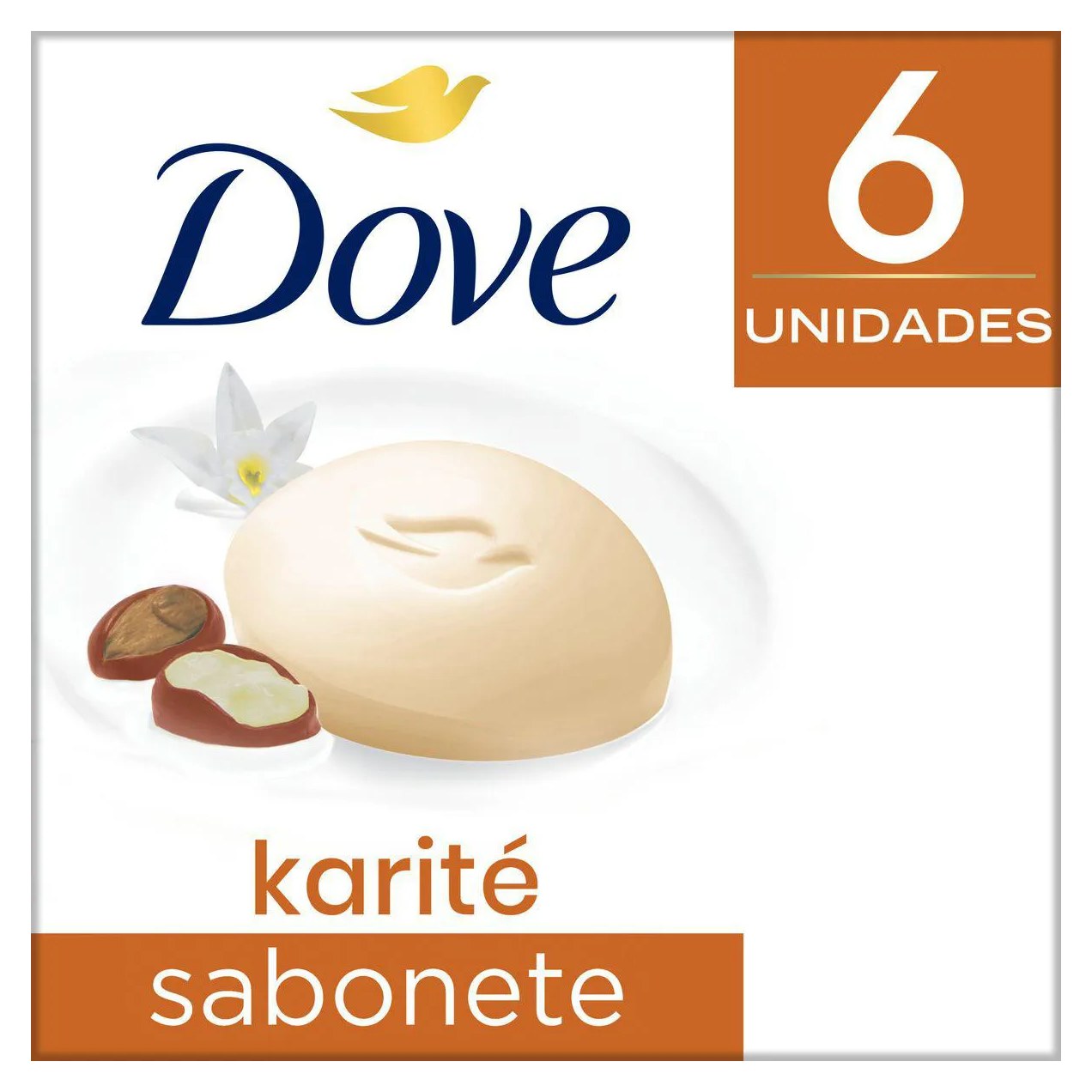 Kit Sabonete em Barra Dove Karité e Baunilha 90g 6 unidades