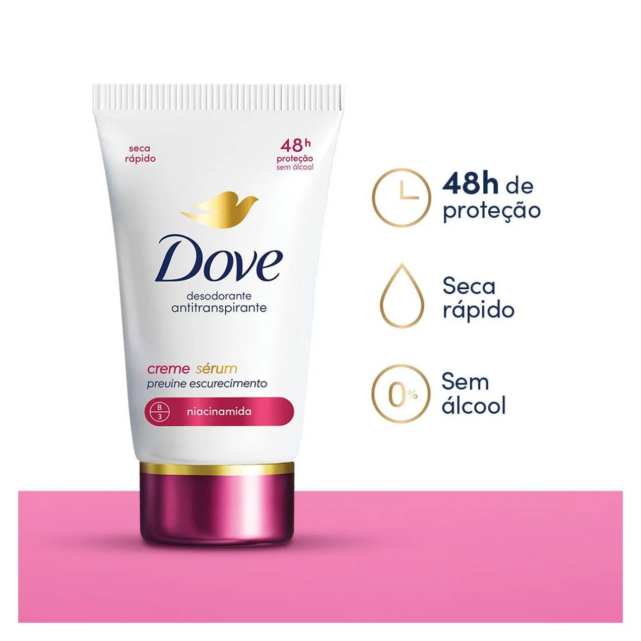 Desodorante Antitranspirante Creme Sérum Dove Previne Escurecimento Feminino 48h 50g