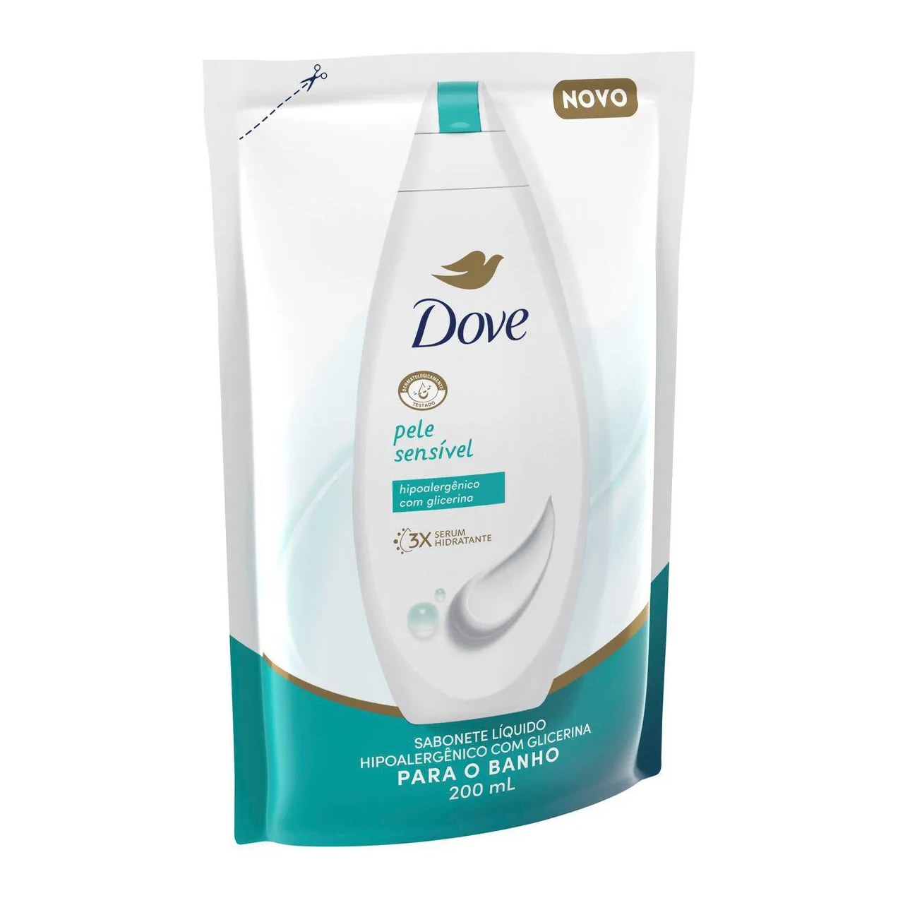Refil Sabonete Líquido Dove Pele Sensível com Glicerina 200ml
