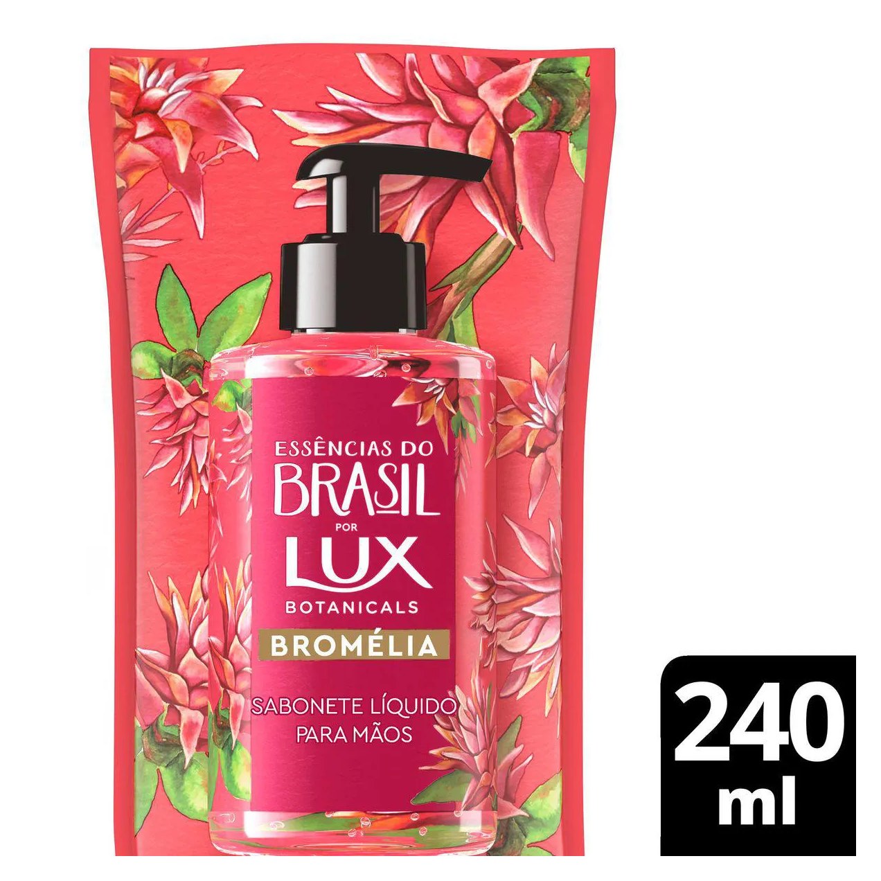 Refil Sabonete Líquido para as Mãos Lux Botanicals Essências do Brasil Bromélia 240ml