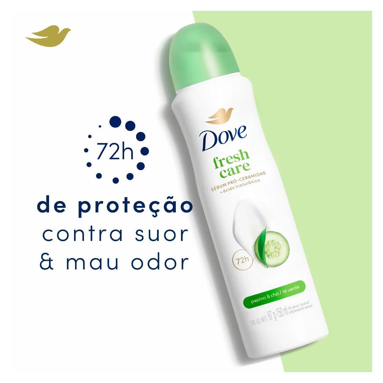 Desodorante Antitranspirante Aerosol Dove Go Fresh Pepino e Chá Verde Feminino 48h 150ml