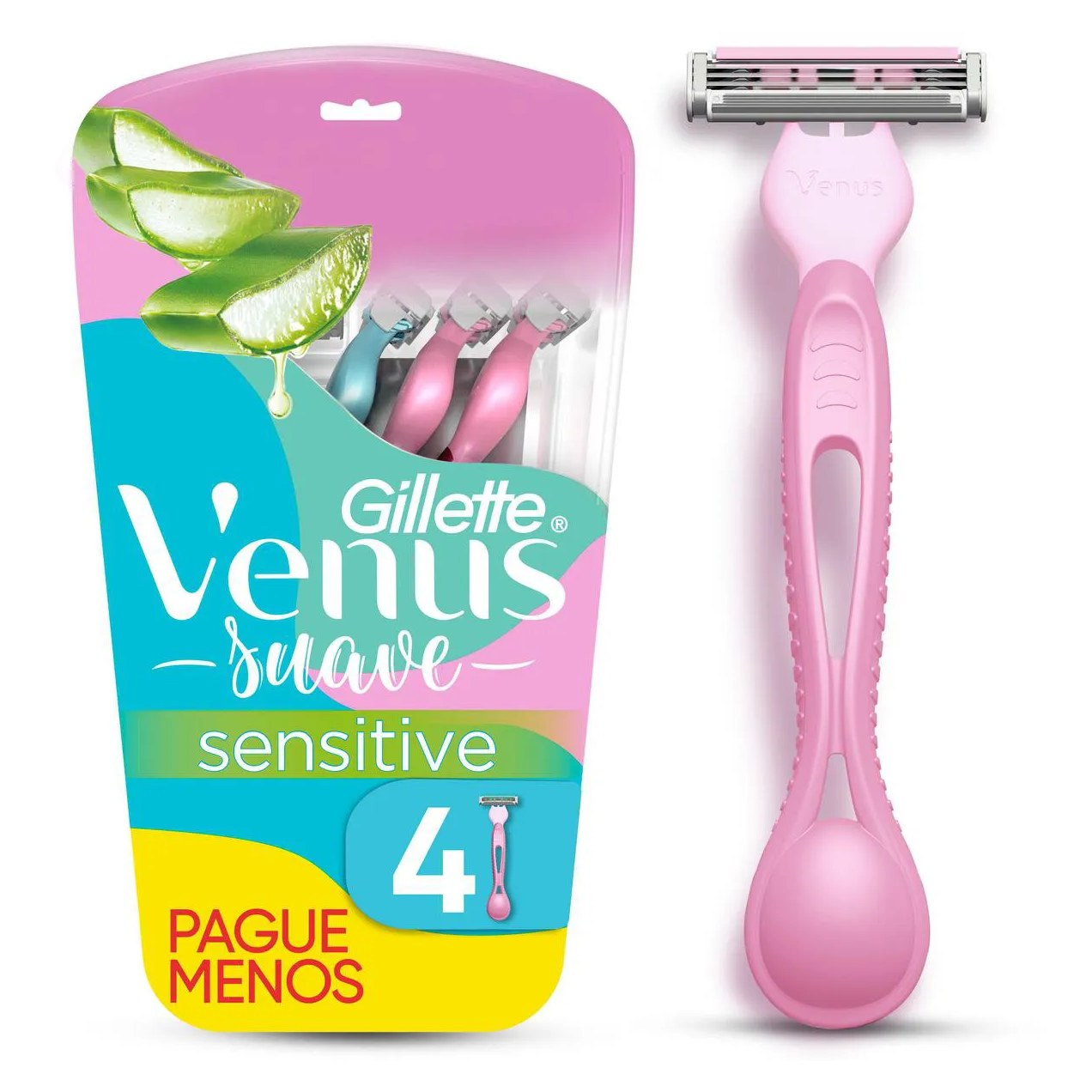 Aparelho de Depilar Gillette Venus Suave Sensitive 4 unidades