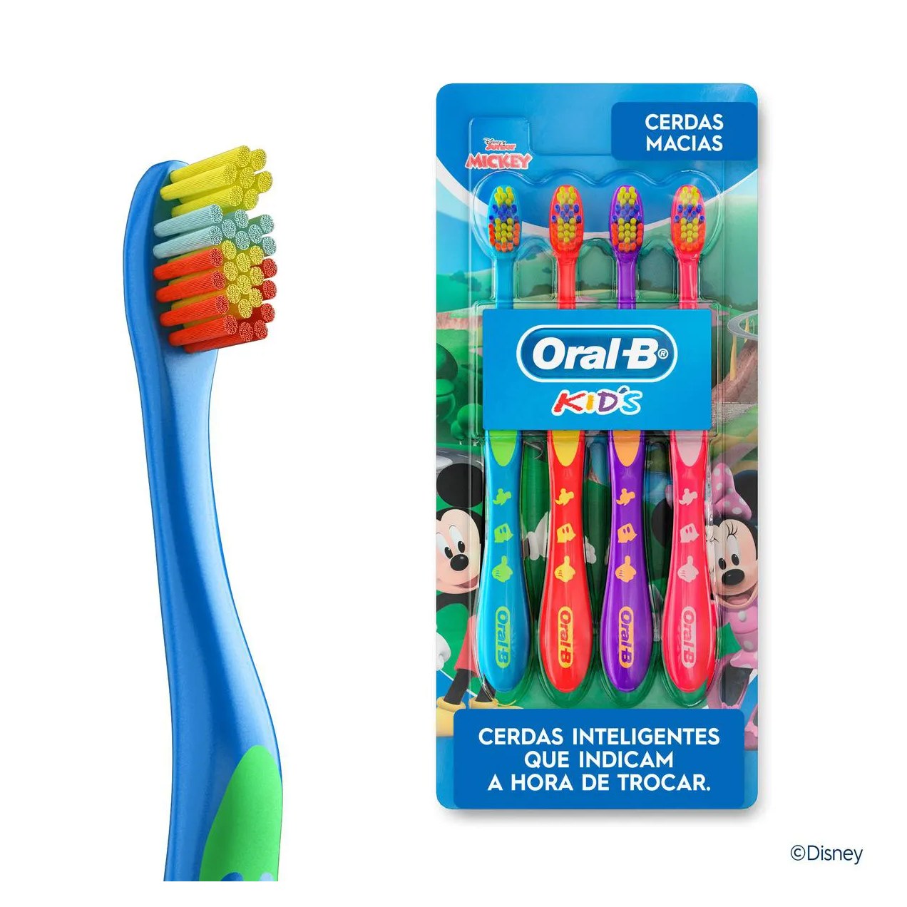 Escova de Dentes Infantil Oral-B Kids com Cerdas Suaves 4 Unidades