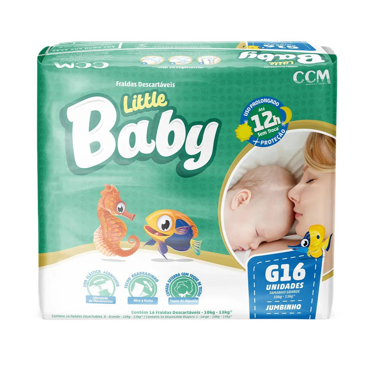 Fralda Descartável Little Baby Jumbinho G 16 unidades