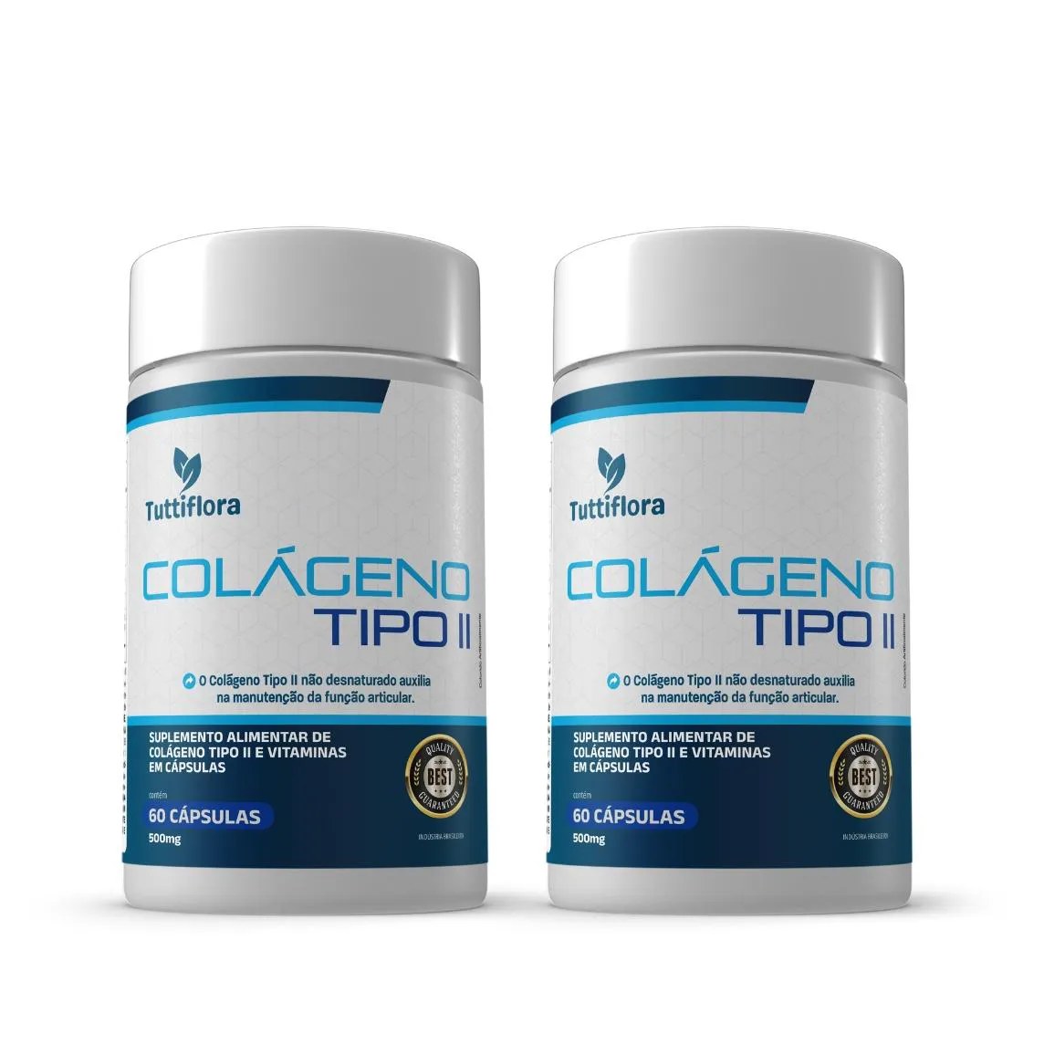 Kit 2x Colágeno Tipo 2 500mg 60 cápsulas Tuttiflora