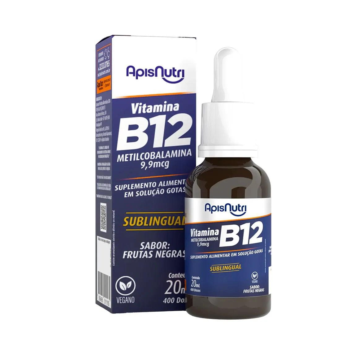 Vitamina B12 Metilcobalamina Sublingual 20ml - Apisnutri