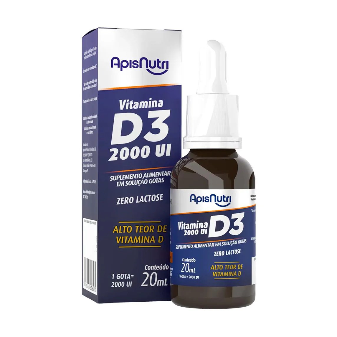 Vitamina D3 Gotas 2.000ui com 20ml - Apisnutri