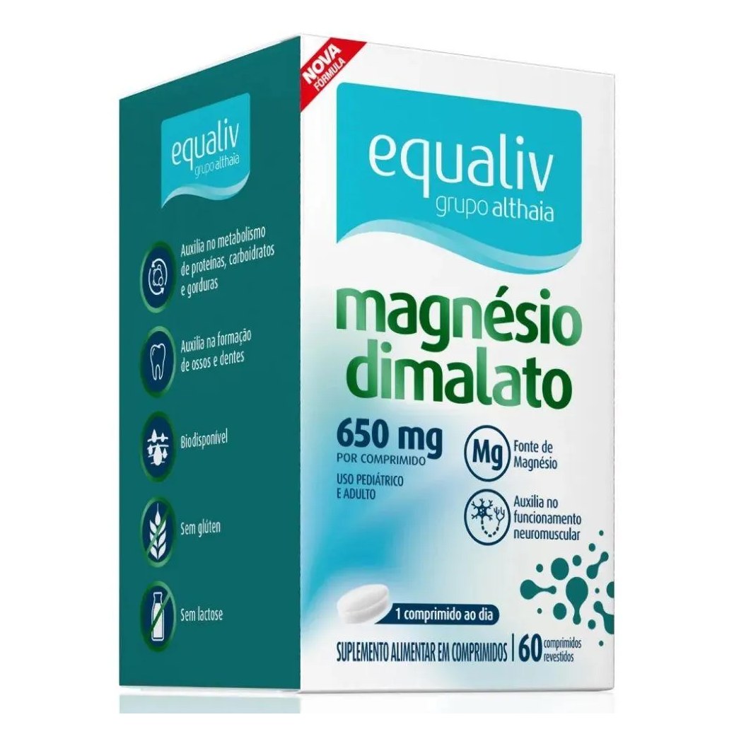 Magnésio Dimalato 650mg (60 Comp) - Padrão: Único