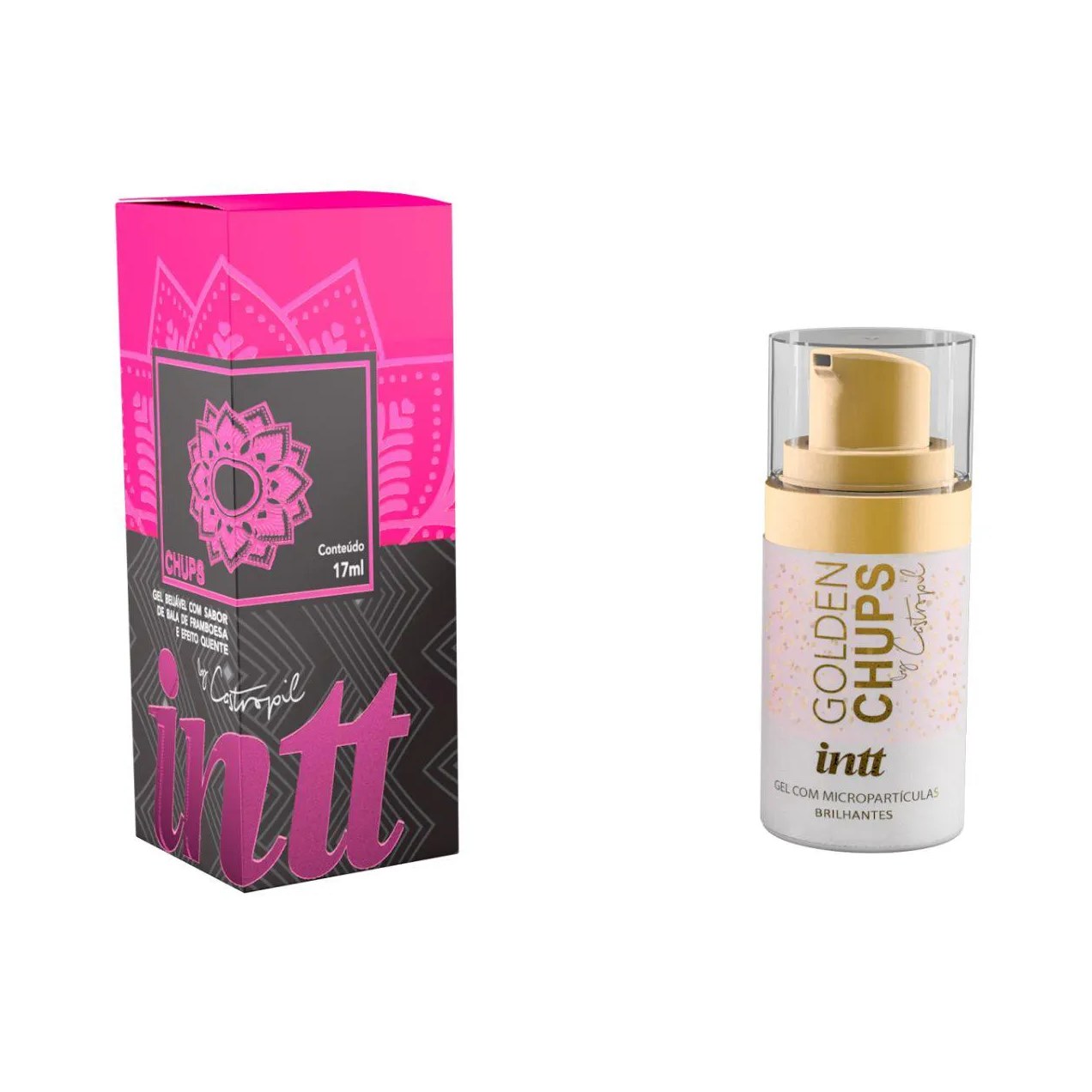 Gel Beijável Golden Chups com Sabor Framboesa e Efeito Quente By Castropil