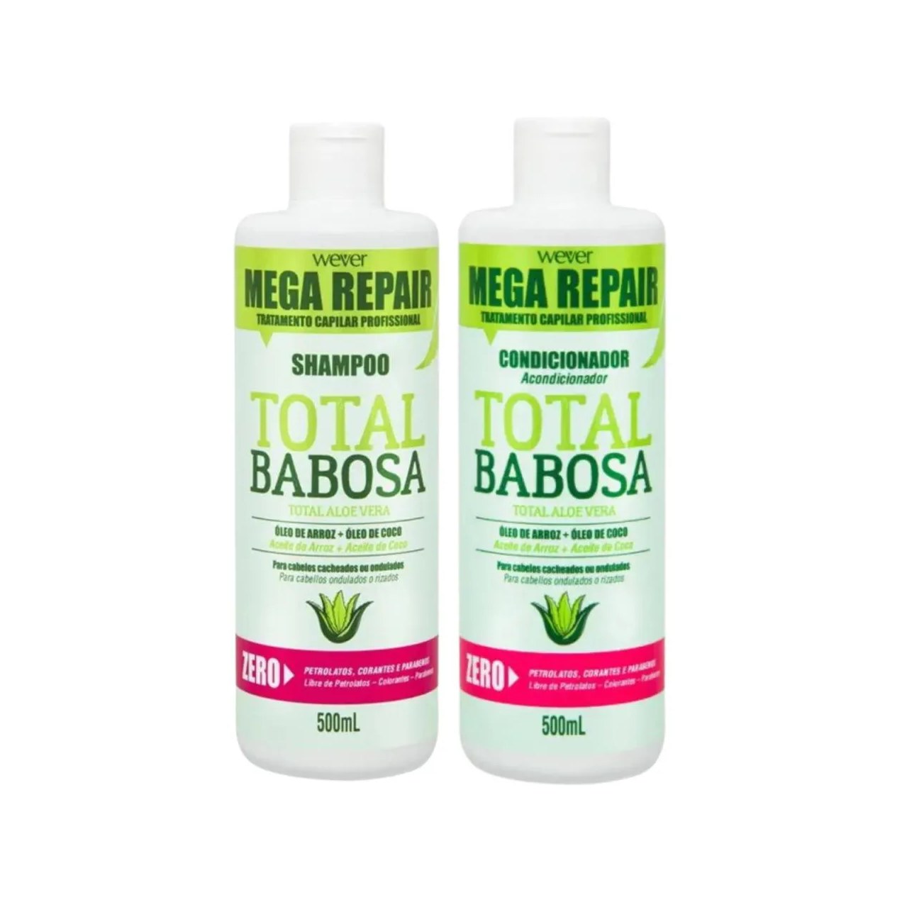 Kit Shamp E Cond Total Babosa Cabelos Cacheados 500ml- Wever