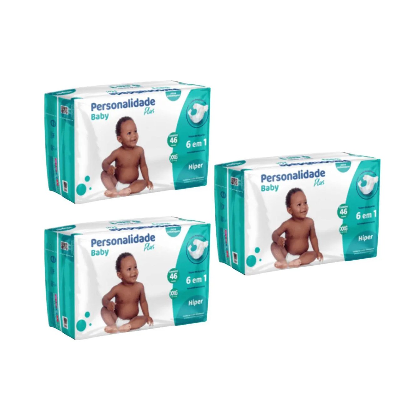 Kit C3 Fralda Infantil Baby Plus Xxg C46 - Personalidade