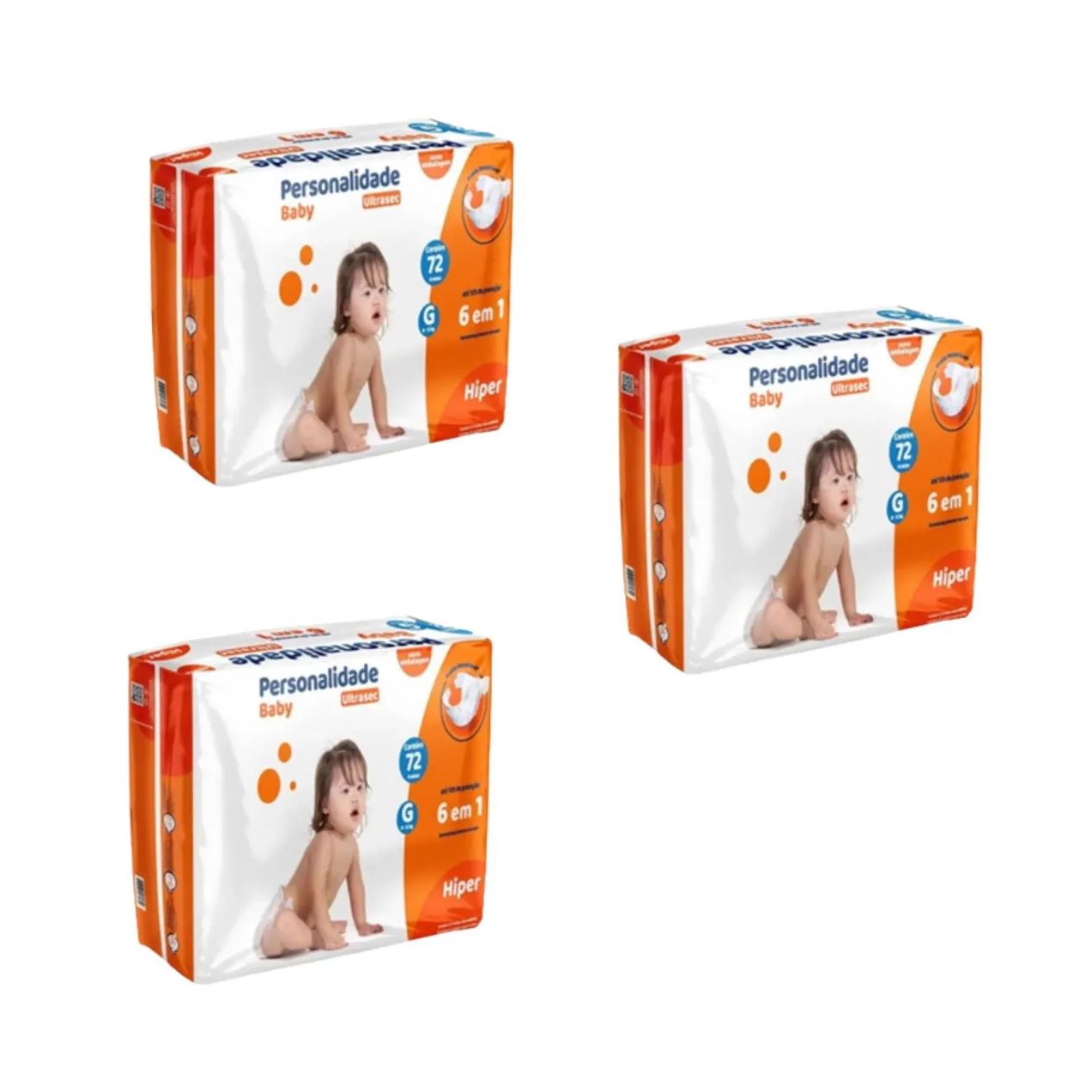 Kit C3 Fralda Hiper G C72 Ultrasec - Personalidade