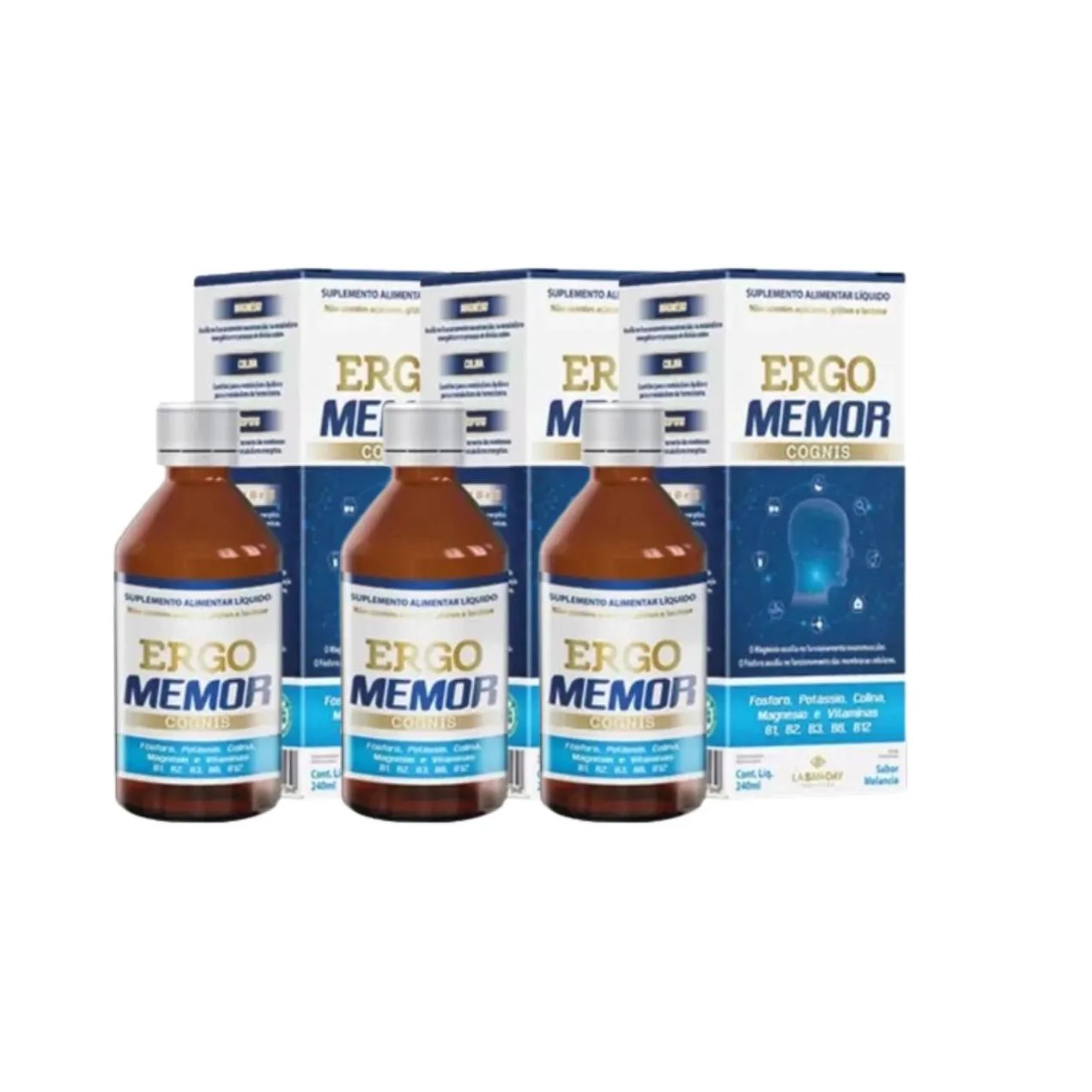 Kit C3 Suplemento Ergomemor Cognis Líquido – La San Day