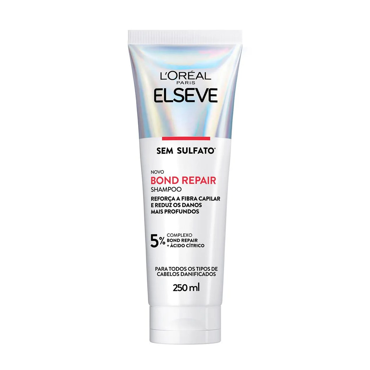 Shampoo Elseve Bond Repair Limpeza Suave Sem Sulfato com Reparação Molecular 250ml