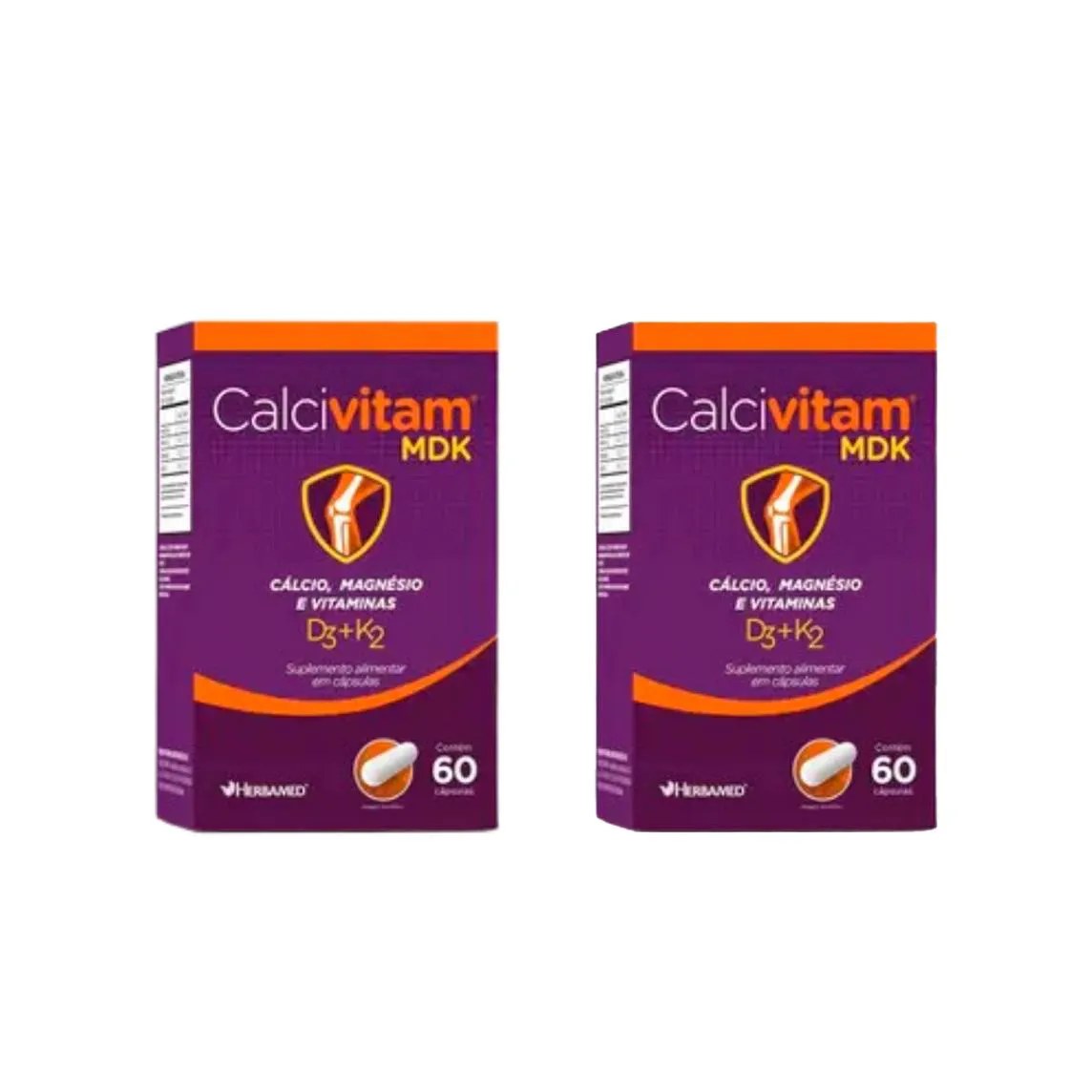 Kit 2 Calcivitam Mdk - 60 cápsulas - Herbamed