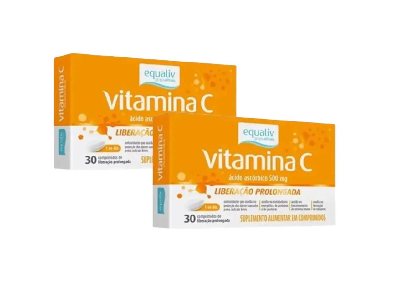 Kit 2 Suplemento Vitamina C Ácido Ascórbico 500mg - Equaliv