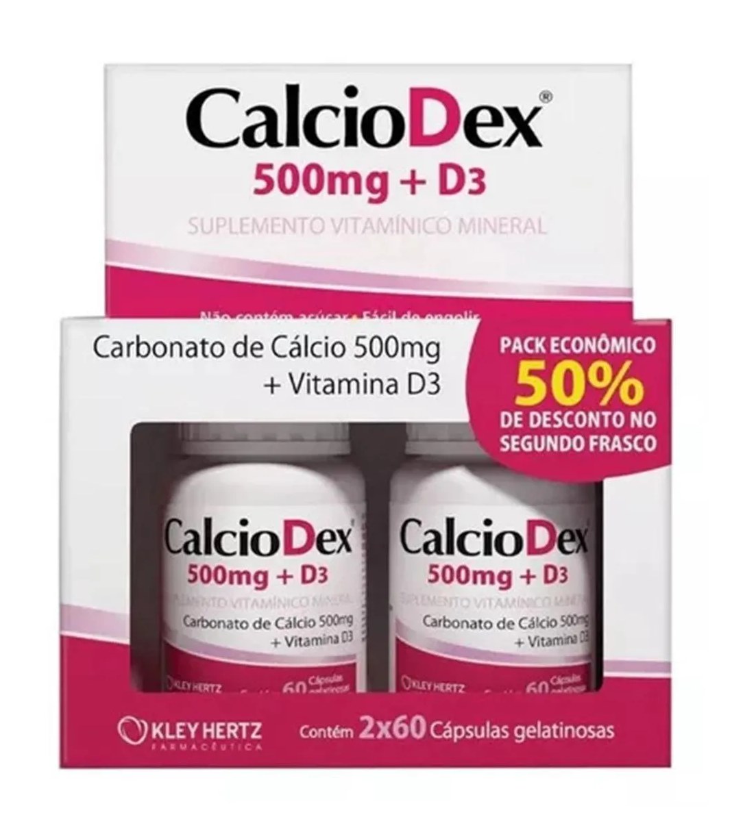 SUPLEMENTO KIT CALCIODEX 500MG + D 120 CáPSULAS - KLEY HERTZ