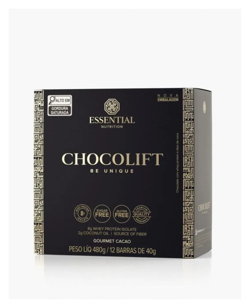 CHOCOLIFT (DISPLAY 12 BARRAS DE 40G) - (NOVA EMBALAGEM) - SABOR: BE UNIQUE