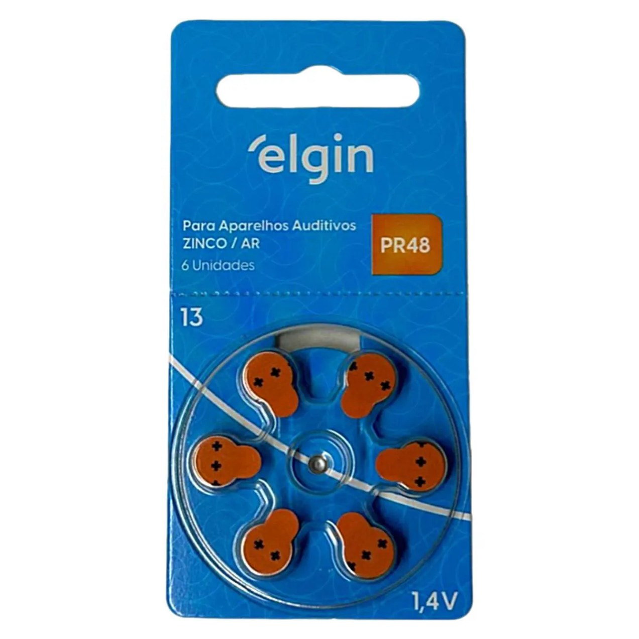 Bateria para Aparelho Auditivo Elgin 13 1.4v - 06 unidades