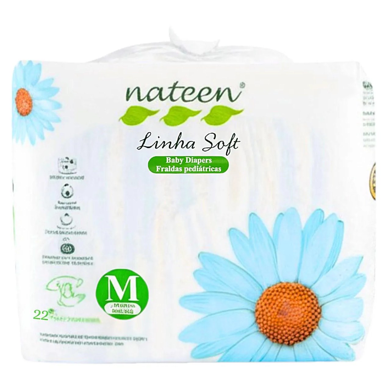 Fralda Slip Pediátrica Nateen Soft M 22 unidades