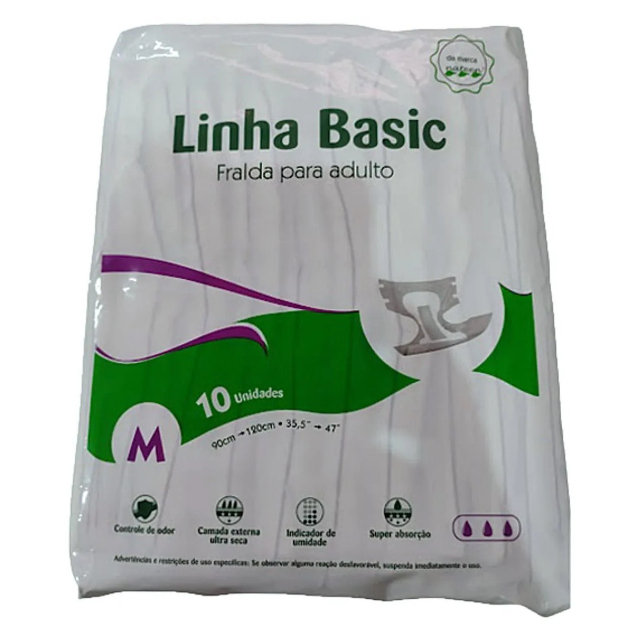 Fralda Slip Adulto Nateen Basic M 10 unidades