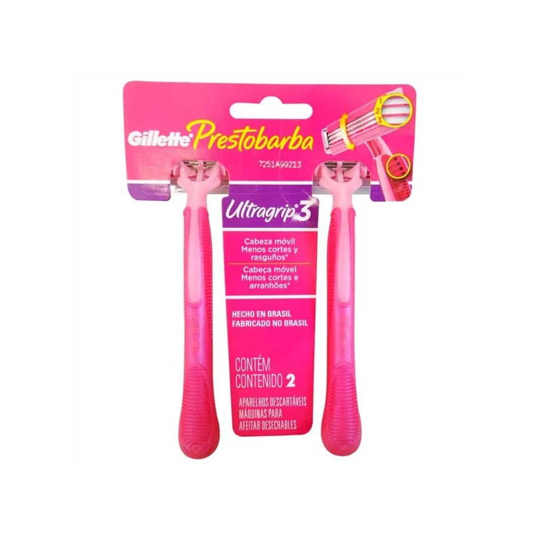 Aparelho Depilatório Prestobarba Feminino Ultrafrip 3 C/ 2un