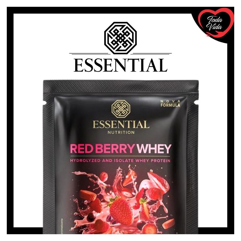 Sache Essential Red Berry 30g - Frutas Vermelhas - Whey Protein Hidrolisado