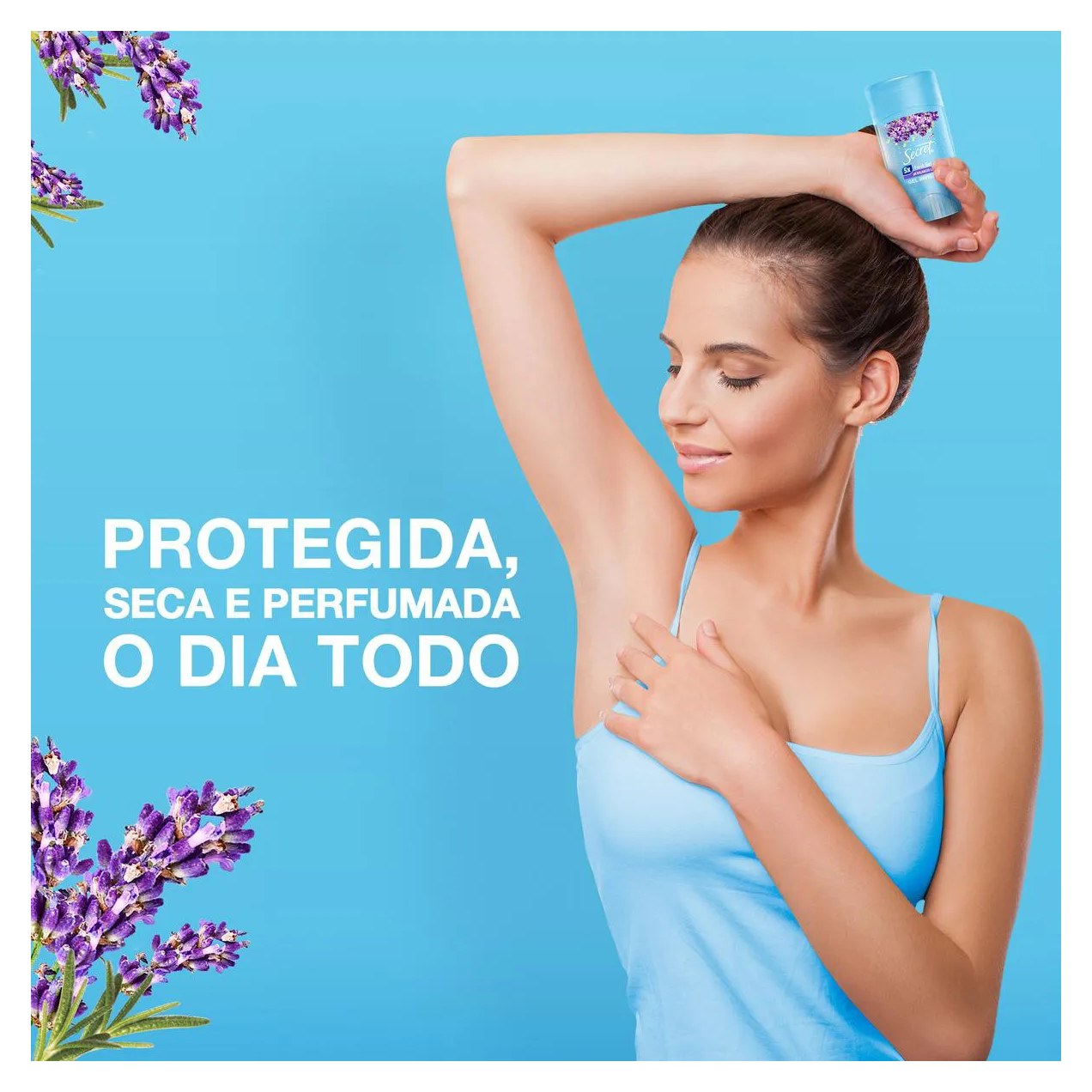 Desodorante Twist Stick em Gel Secret pH Balanceado Lavander 48h 45g