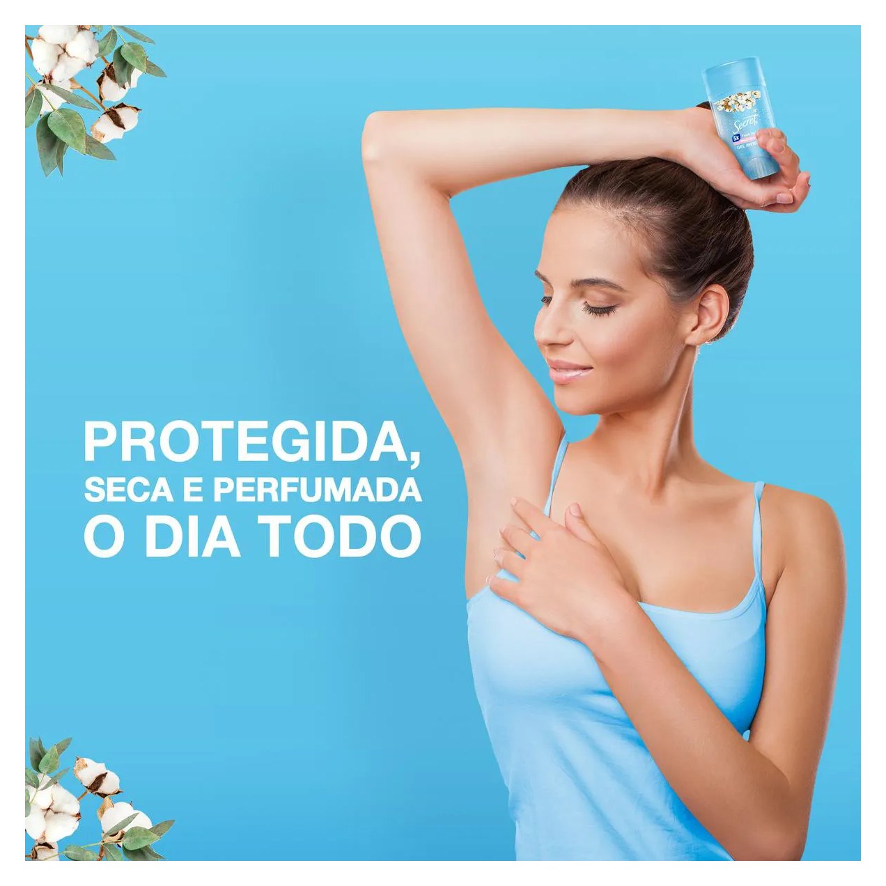 Desodorante Antitranspirante Secret Powder Protect Cotton Gel 48h Feminino 45g