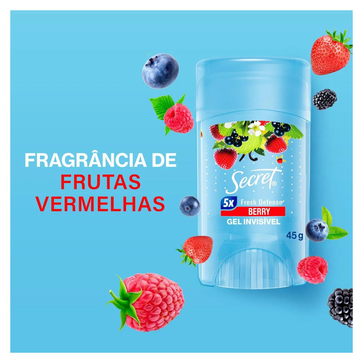 Desodorante Antitranspirante Secret Berry Gel 48h Feminino 45g