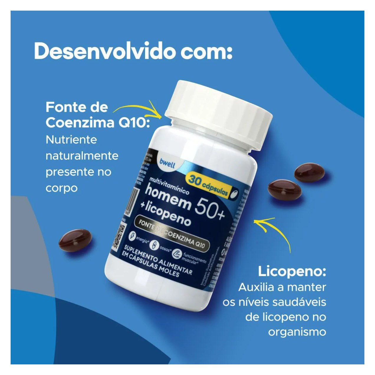 Polivitamínico bwell Homem Senior 50+ 30 Cápsulas
