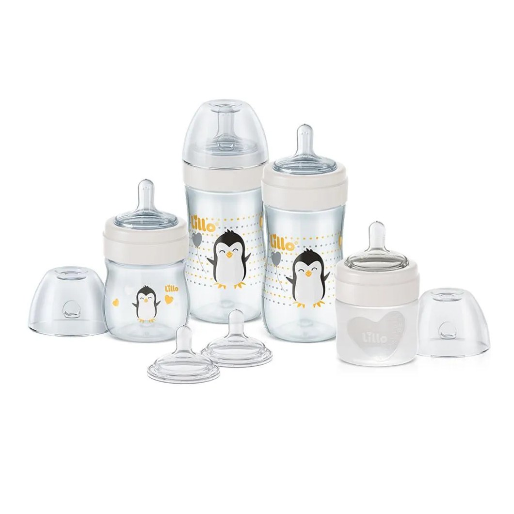 Kit com 4 Mamadeiras + 2 Bicos Super Evolution Neutral Lillo