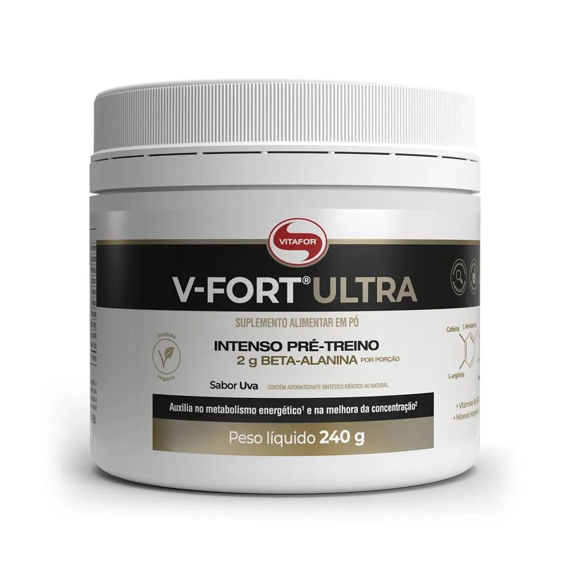 V Fort Ultra Beta Alanina Pote 240g Sabor Uva Vitafor